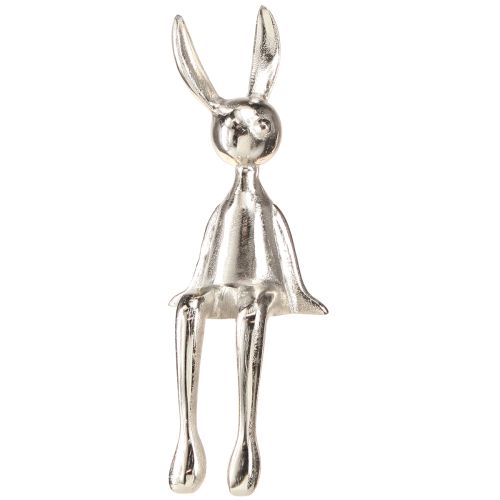 Tabouret Edge Rabbit Lapin de Pâques Métal Argenté 12×11×34cm