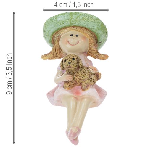 Tabouret Edge fille souriante avec chien Ø4,5cm H9,5cm | Floristik24.fr