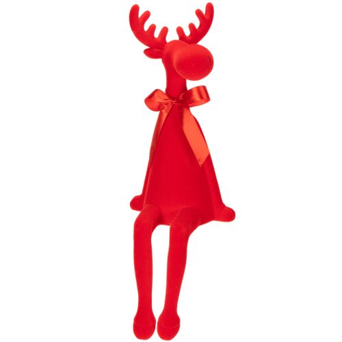 Dekofigur renne rouge avec nœud assis 54 cm - intérieur