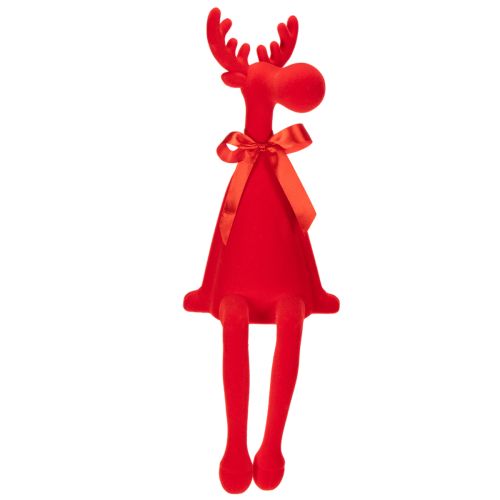 Dekofigur renne rouge avec nœud assis 54 cm - intérieur | Floristik24.fr