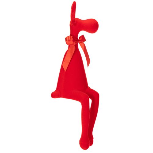 Dekofigur renne rouge avec nœud assis 54 cm - intérieur | Floristik24.fr