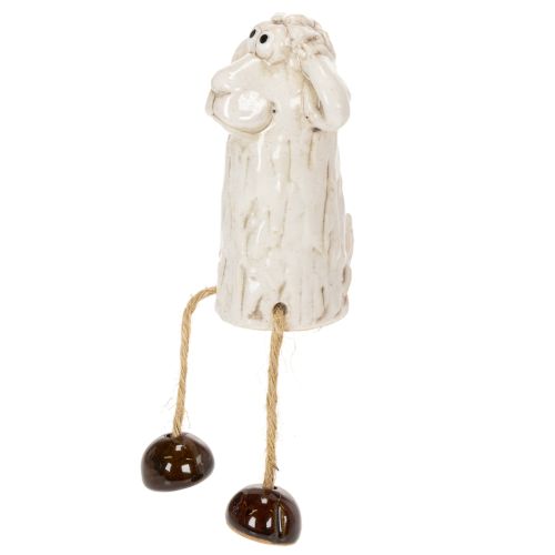 Figurine de mouton en céramique, mouton assis, pour Pâques et décoration toute l'année, 18 cm, lot de 3