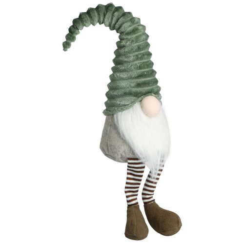 Floristik24 Gnome de Noël Figurine assise Vert Marron Gris 55cm 2pcs