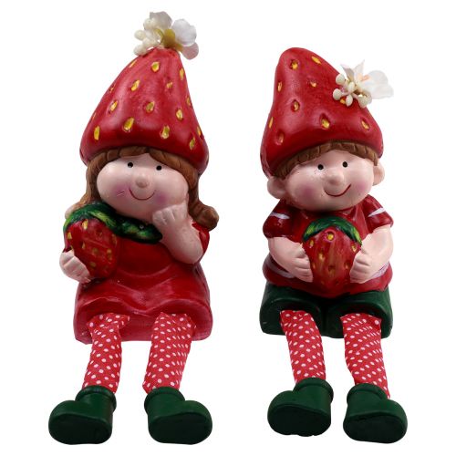 Floristik24 Tabouret Edge fraise figurines décoratives enfants H11,5-13cm 2pcs