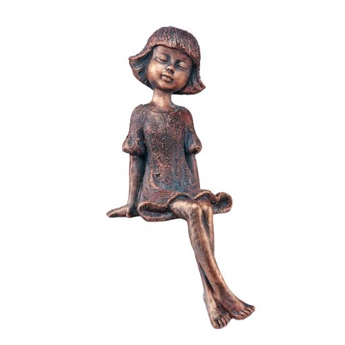 Figurine de jardin assise fille assise bronze 52cm
