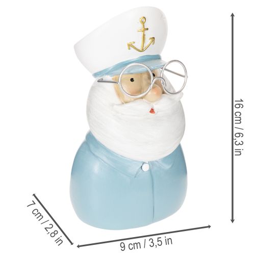 Figurine décorative capitaine marin en résine 16 cm | Floristik24.fr