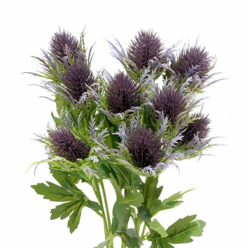 Branche de chardon artificielle bleu-violet 68cm 3pcs