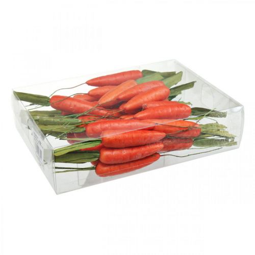 Article Carottes décoratives, décoration de Pâques, carottes sur fil, légumes artificiels orange, vert H11cm 36 pcs