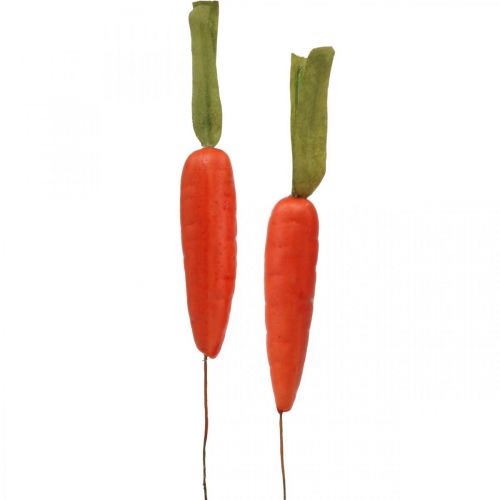 Article Déco carottes, décorations de Pâques, carottes sur fil, légumes artificiels orange, vert H11cm 36p