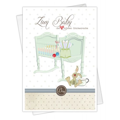 Floristik24 Carte pliée &quot;Félicitations pour le bébé&quot; 5pcs