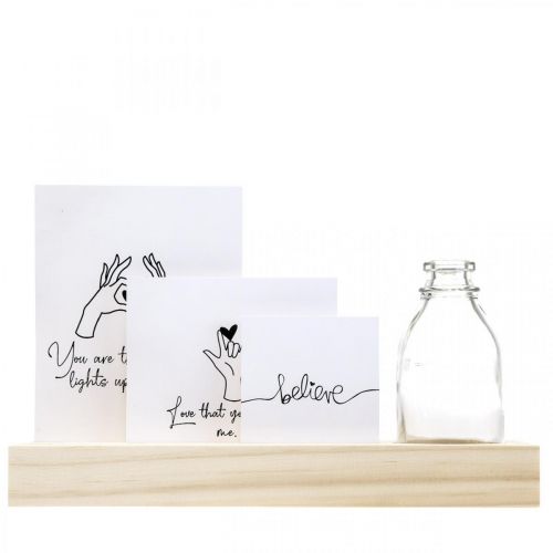 Article Porte carte bois Porte photo bois mini vase 25×7.5×12cm