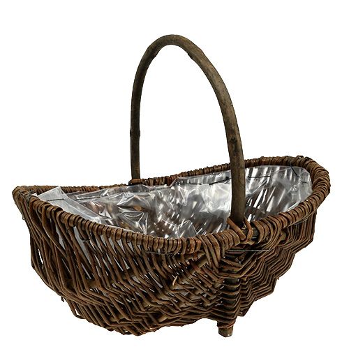 Floristik24 Panier à pommes de terre 32cm avec papier d'aluminium naturel