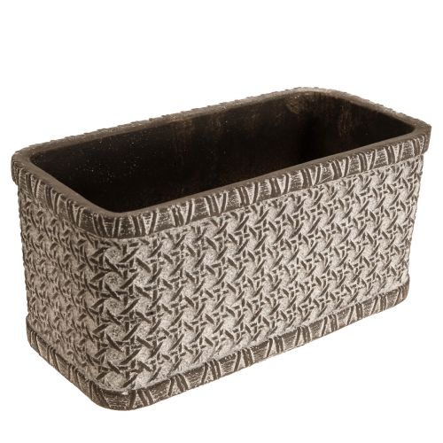 Jardinière Jardinière Bol en Céramique Marron, Blanc 23×11×11cm