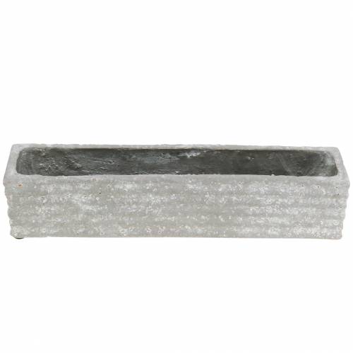 Floristik24 Boîte à plantes béton gris clair 30x7cm H6,5cm 2pcs