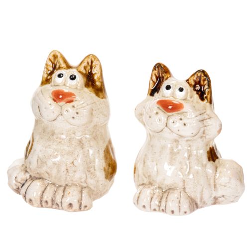 Figurines décoratives de chats en céramique, figurines d'animaux amusantes pour la décoration du salon, 8 cm, lot de 4