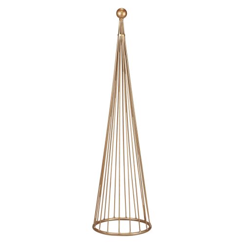 Décoration sapin de Noël en métal cônes dorés H62/83cm lot de 2