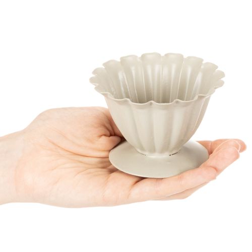 Coupe décorative crème 9 cm en forme de fleur | Floristik24.fr