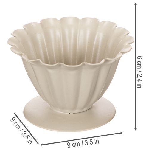 Coupe décorative crème 9 cm en forme de fleur | Floristik24.fr