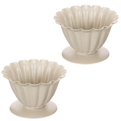 Coupe décorative crème 9 cm en forme de fleur | Floristik24.fr