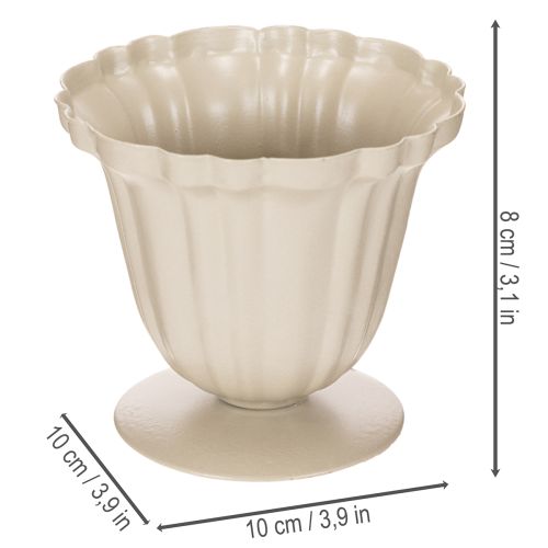 Petite coupe décorative en métal crème 10 cm | Floristik24.fr