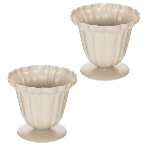 Petite coupe décorative en métal crème 10 cm | Floristik24.fr