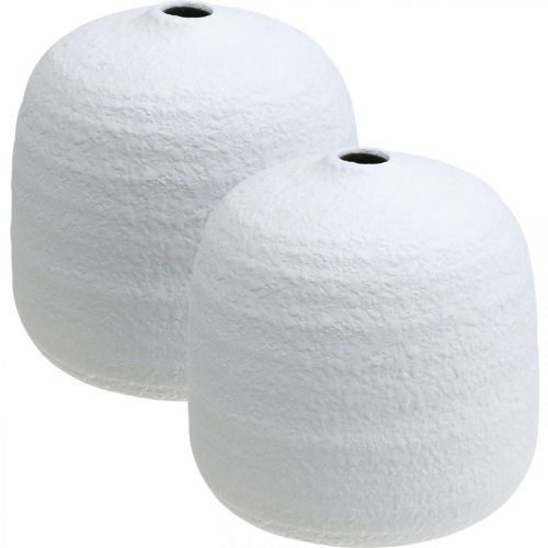 Vase en céramique, vases décoratifs blanc Ø15cm H14,5cm lot de 2