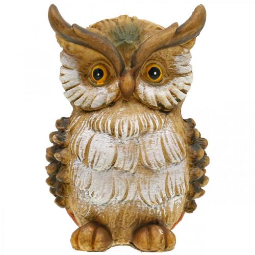 Article Figurine déco hibou peinte à la main en polyrésine décorative d&#39;automne H14cm