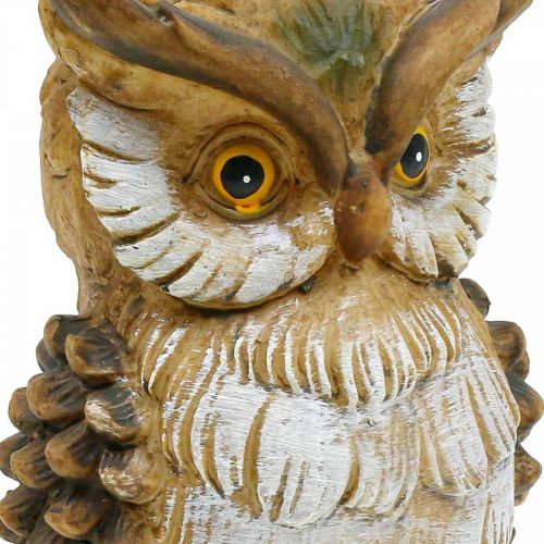 Article Figurine déco hibou peinte à la main en polyrésine décorative d&#39;automne H14cm