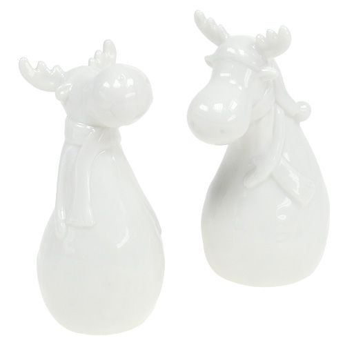 Floristik24 Figurine en céramique orignal 12,5cm blanc 2pcs