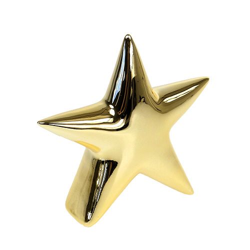 Etoile en céramique or 18cm debout 2pcs