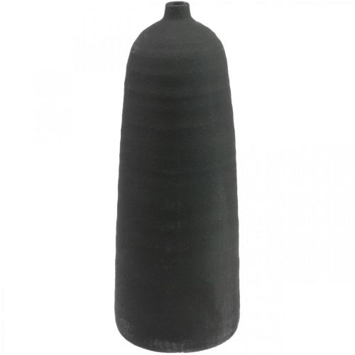 Vase En Céramique Noire 41 Cm - Style Minimaliste, Pour Fleurs Séchées Ou Plantes Artificielles - Salon, Bureau, Entrée