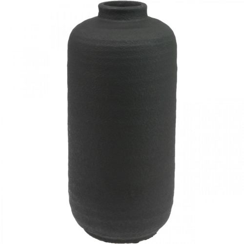 Vase Céramique Noir Vases Décoratifs Rustique Ø15.5cm H34cm