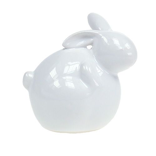 Floristik24 Lapin en céramique blanc 8.5cm 4pcs