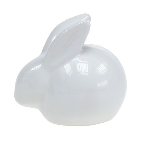 Floristik24 Lapin en céramique blanc 8.5cm 4pcs