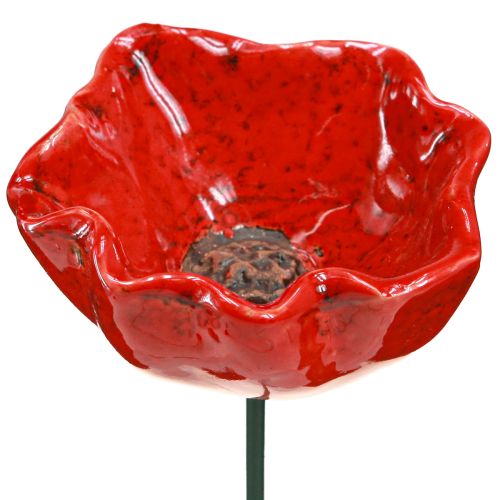 Floristik24 Fleurs en céramique coquelicot bouchon de fleur décoratif rouge 6,5 cm 4 pcs