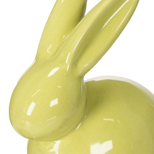 Article Lapin en céramique, figurine décorative pour Pâques élégante, 11 × 6,5 × 12,5 cm, lot de 3
