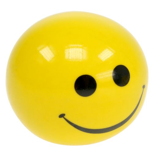 Floristik24 Boule en céramique avec emoticon jaune Ø5cm H4.5cm 6pcs