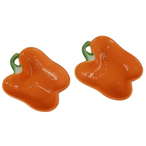 Article Bols en céramique décoration poivre orange 16x13x4,5cm 2pcs