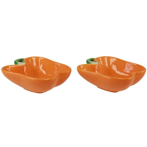 Floristik24 Bols en céramique décoration poivre orange 16x13x4,5cm 2pcs