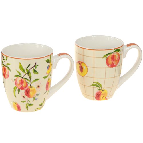 Article Tasse en céramique mug pêches décoration céramique H10,5cm 2pcs