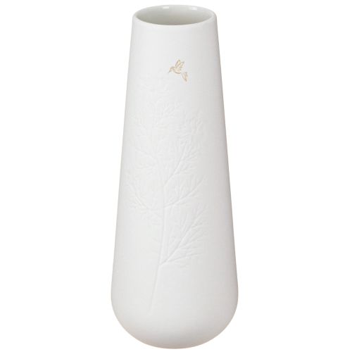Floristik24 Vase en céramique blanc Déco oiseau Ø6,5cm H19cm 2pcs