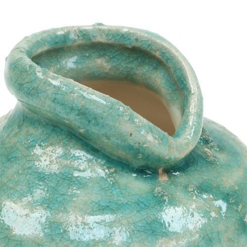 Floristik24 Vase en céramique bleu antique H9cm