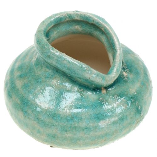 Floristik24 Vase en céramique bleu antique H9cm