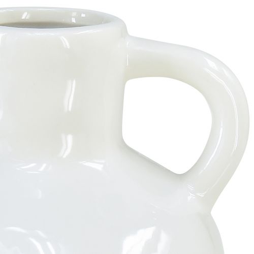 Article Vase en céramique vase blanc à 2 anses en céramique Ø7cm H11.5cm