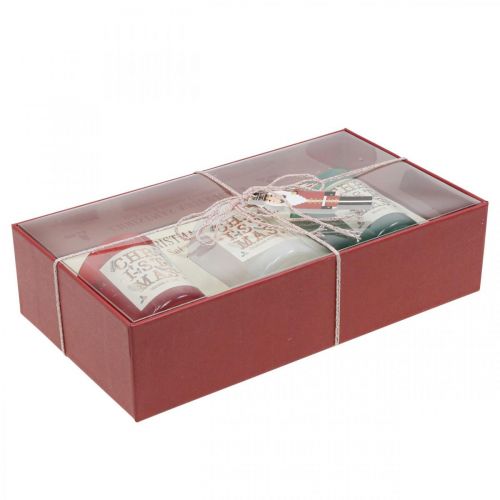 Floristik24 Bougies parfumées dans un coffret cadeau en verre Bougies de Noël 7cm 3pcs