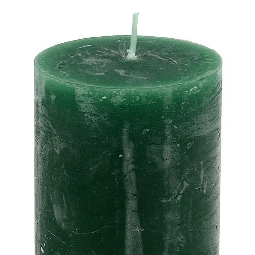 Floristik24 Bougie vert foncé 50 x 80 mm teintée dans la masse 12 p.