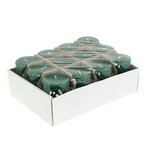 Floristik24 Bougie vert foncé 50 x 80 mm teintée dans la masse 12 p.