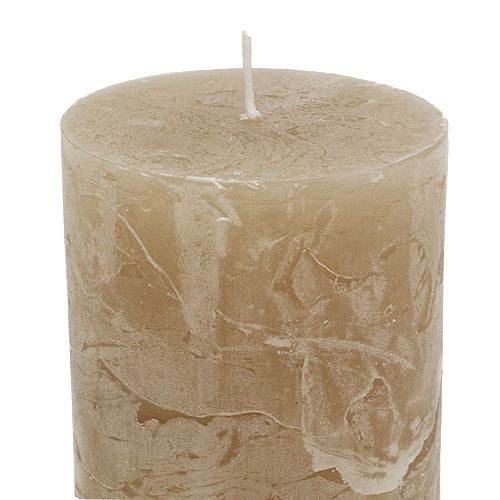 Floristik24 Bougie marron clair 60mm x 140mm 8pcs