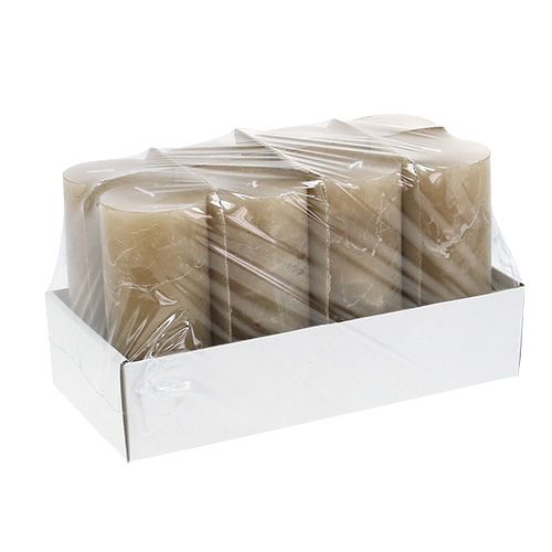 Floristik24 Bougie marron clair 60mm x 140mm 8pcs