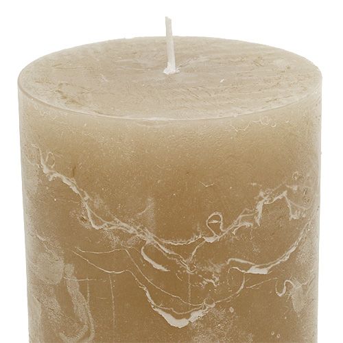 Floristik24 Bougie marron clair 85mm x 120mm 4pcs